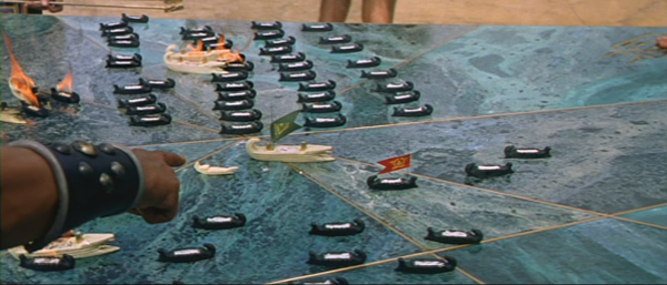 The progression of a naval battle, Cleopatra (1963)
