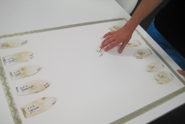 Digital still from paper prototype PICTIVE session.
